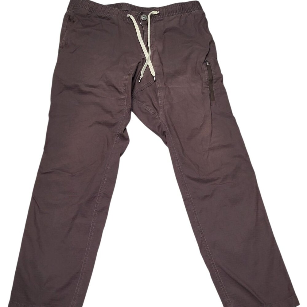 Vuori Men’s Gray Ripstop Pants Large Climbing Hiking Stretch Organic Cotton V412